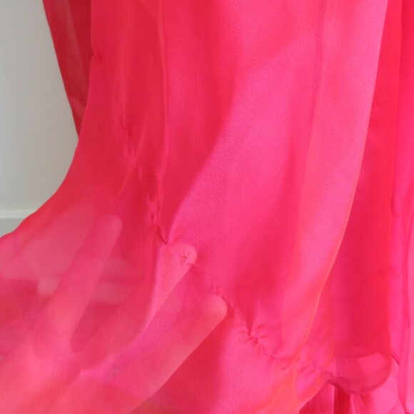 LA FEMME 18733 Beaded Bodice Chiffon Strapless Maxi Prom Dress Watermelon 4 NWT - Picture 9 of 16
